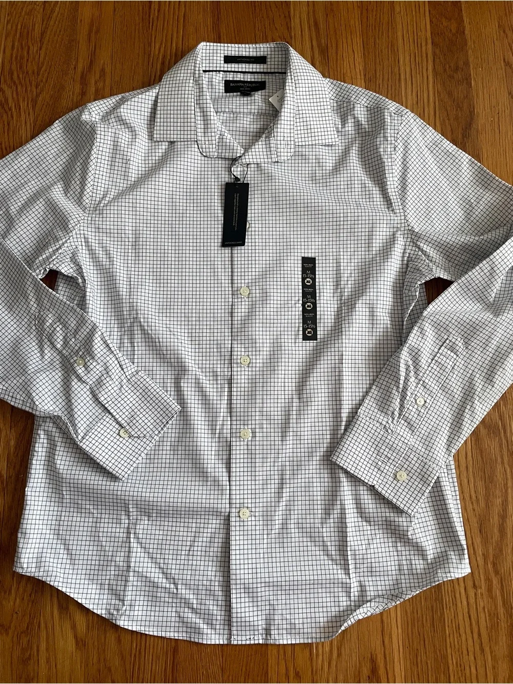 Banana Republic untucked fit Checked Dress Shirt New M